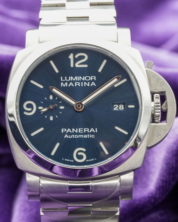 2021 Panerai Luminor Marina Specchio Blu 44MM Blue Dial Steel Bracelet (PAM01316)