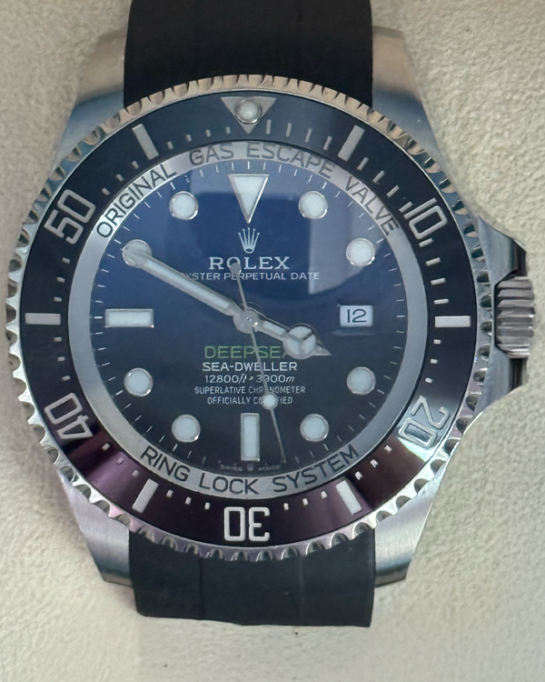 Rolex Sea-Dweller Deepsea "James Cameron" 44MM Blue Dial Aftermarket Rubber Strap (126660)