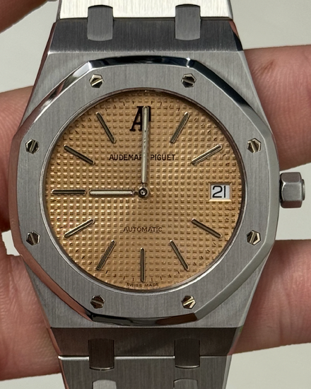 Rare Audemars Piguet Royal Oak "Jubilee" 39MM Salmon Dial Steel Bracelet (14802ST)