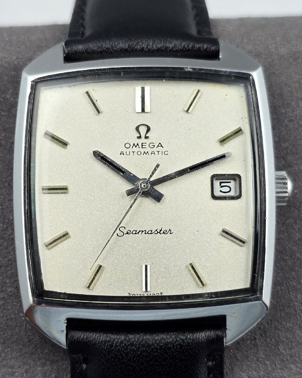 No Reserve - 1969 Omega Seamaster 34MM Silver Dial Aftermarket Leather Strap (166.042)