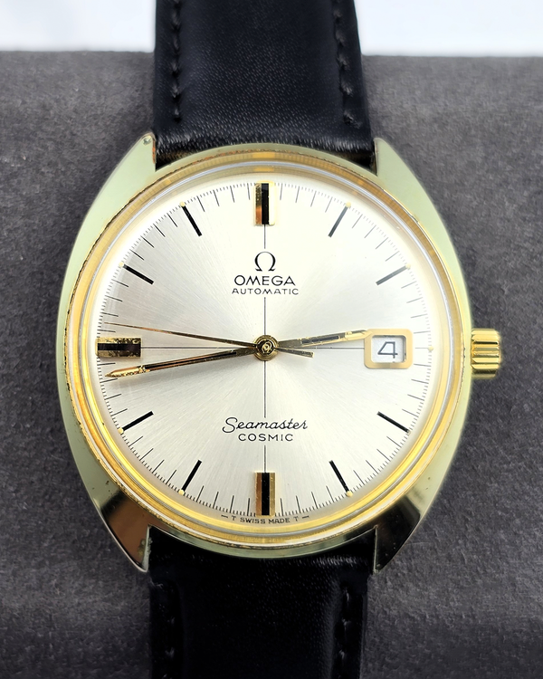 No Reserve - 1968 Omega Seamaster Cosmic 35MM Silver Dial Aftermarket Leather Strap (166.026)