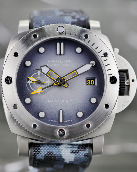 2025 Panerai Submersible GMT "Navy SEALs" L.E. 44MM Grey Dial Rubber Strap (PAM01323)