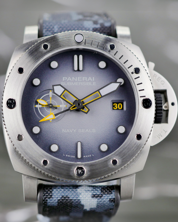 2025 Panerai Submersible GMT "Navy SEALs" L. E. 44MM Grey Dial Rubber Strap (PAM01323)