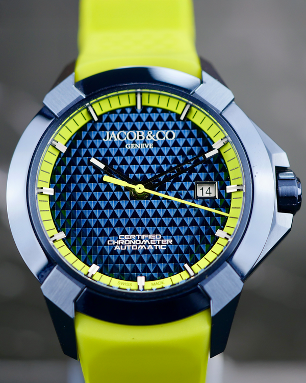 2025 Jacob & Co. Epic X Sport 41MM Blue "Honeycomb" Dial Rubber Strap (EX130.13.AA.AA.ABRUA)