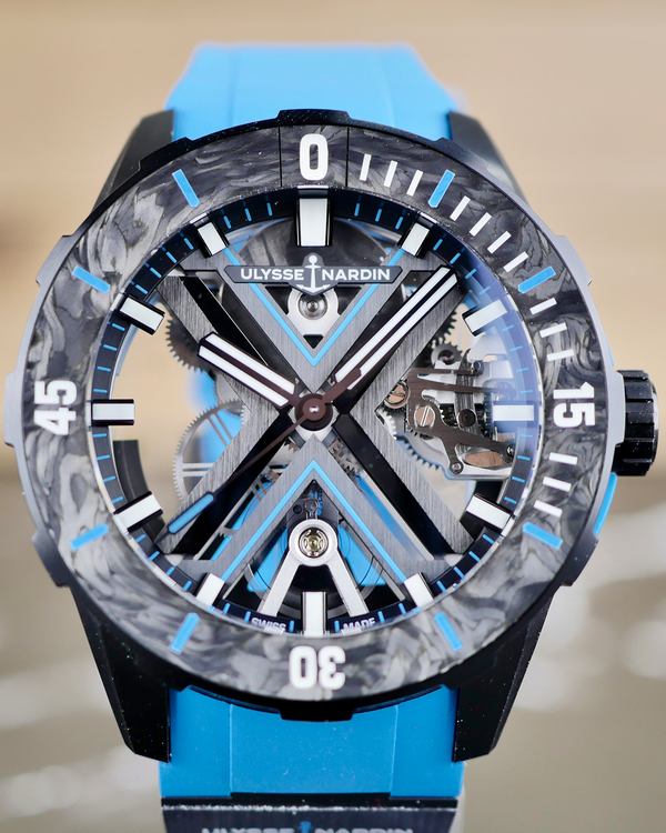 2023 Ulysse Nardin Diver X Skeleton Azure 44MM Skeleton Dial Rubber Strap (3723-170-2B/3A)