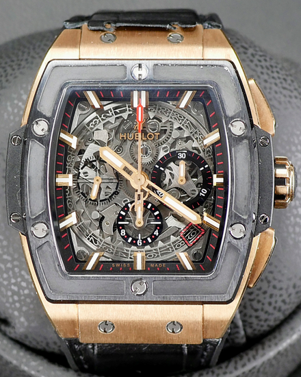 Hublot Spirit Of Big Bang 45MM Skeleton Dial Leather Strap (601.OM.0183.LR)