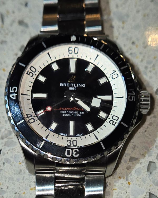Breitling Superocean 42MM Black Dial Steel Bracelet (A17375211B1A1)