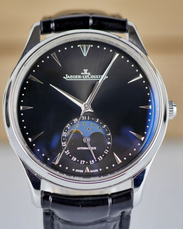 2019 Jaeger-LeCoultre Master Ultra Thin Moon 39MM Black Dial Leather Strap (Q1368470)