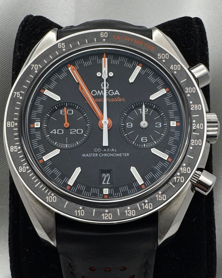 2020 Omega Speedmaster Racing 44.25MM Black Dial Leather Strap (329.32.44.51.01.001)