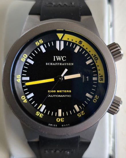 IWC Schaffhausen Aquatimer 2000M 42MM Black Dial Rubber Strap (IW353804)
