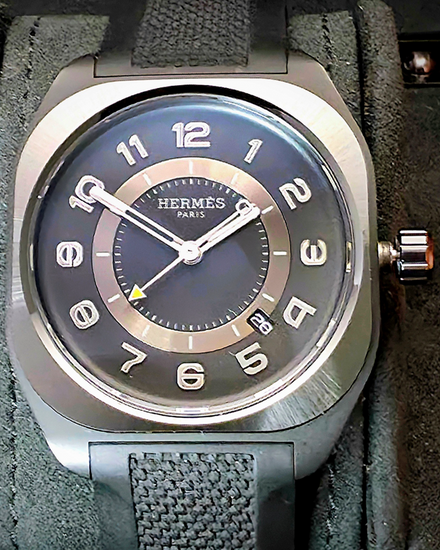 2022 Hermès H08 Graphene 39MM Black Dial Rubber Strap (W049433WW)