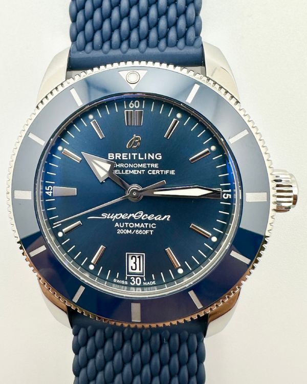 2024 Breitling Superocean Heritage II B20 42MM Blue Dial Rubber Strap (AB2010)