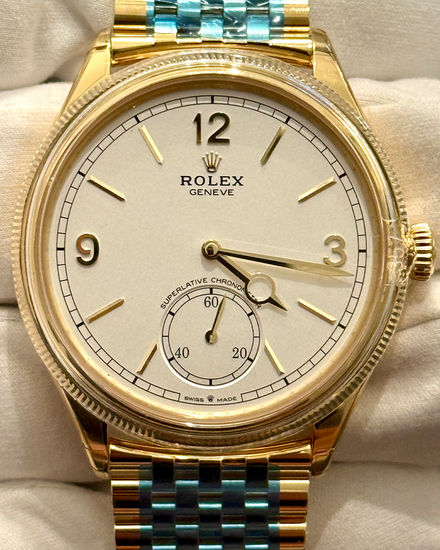 2025 Rolex 1908 39MM White Dial Settimo Yellow Gold Bracelet (52508)