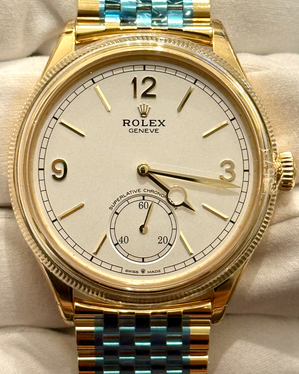 2025 Rolex 1908 39MM White Dial Settimo Yellow Gold Bracelet (52508)