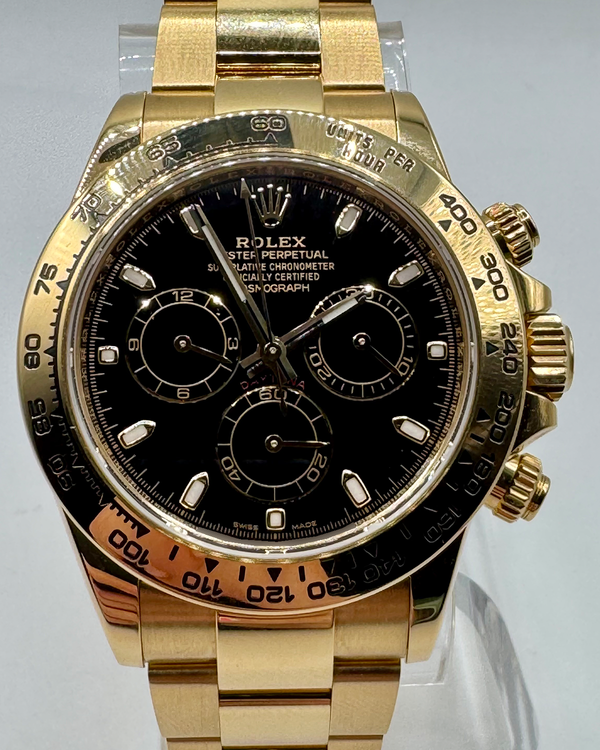 2023 Rolex Cosmograph Daytona 40MM Black Dial Yellow Gold Bracelet (116508)