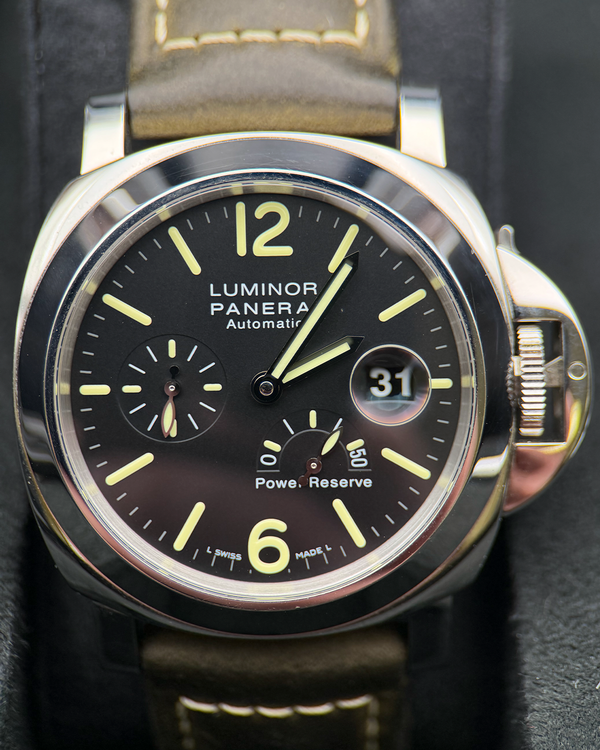 2019 Panerai Luminor Power Reserve 44MM Black Dial Leather Strap (PAM01090)