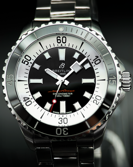 2021 Breitling Superocean 44MM Black Dial Steel Bracelet (A17376)