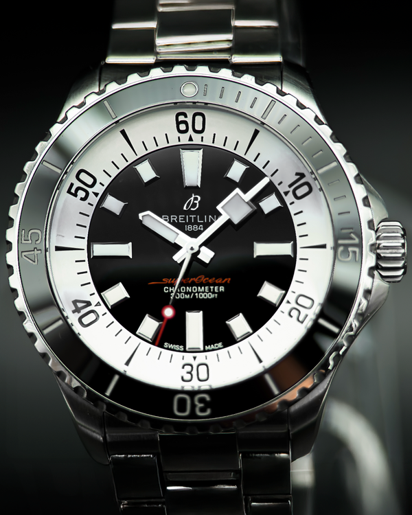 2021 Breitling Superocean 44MM Black Dial Steel Bracelet (A17376)