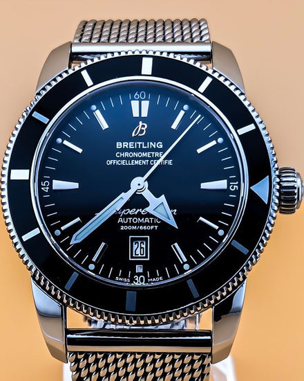 Breitling Superocean Heritage 46MM Black Dial Steel Bracelet (A1732024)