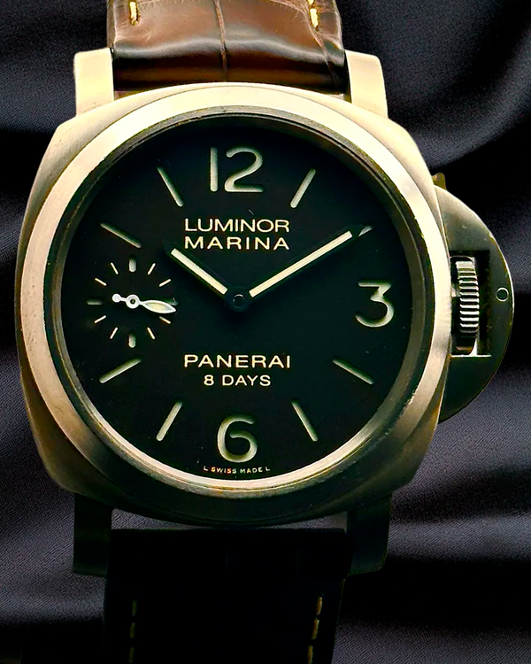 2015 Panerai Luminor Marina 8 Days L.E. 44MM Brown "Tobacco" Dial Leather Strap (PAM00564)