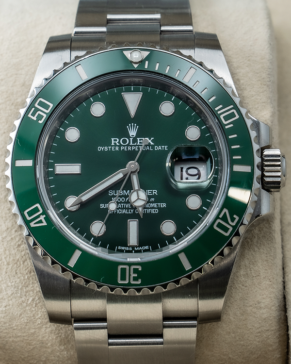 2013 Rolex Submariner Date "Hulk" 40MM Green Dial Oyster Bracelet (116610LV)