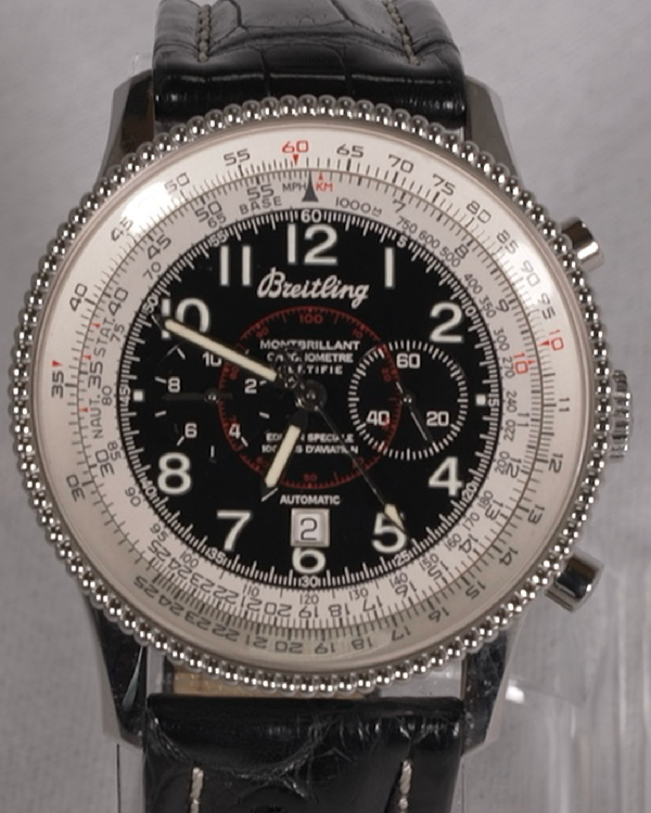 Breitling Montbrillant 1903 "100th Anniversary of Aviation" S.E. 42MM Black Dial Steel Bracelet (A35330)