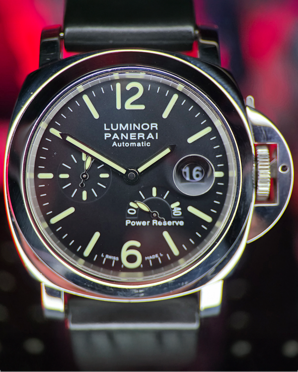 2007 Panerai Luminor Power Reserve 44MM Black Dial Rubber Strap (PAM00090)