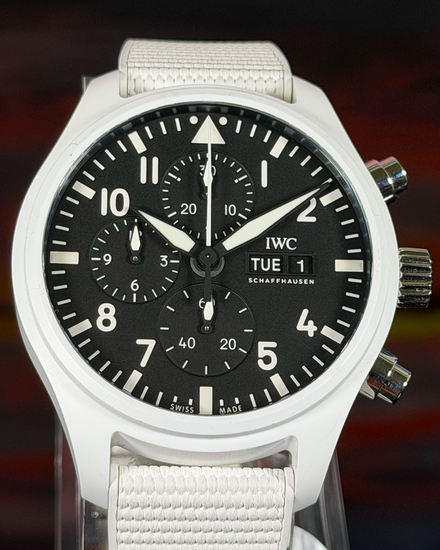 2023 IWC Schaffhausen Pilot Chronograph Top Gun "Lake Tahoe" 44.5MM Black Dial Rubber Strap (IW389105)