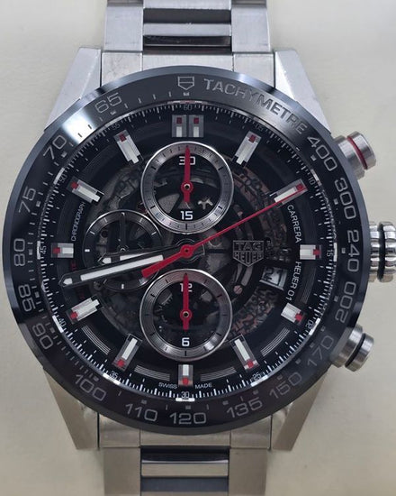 2016 Tag Heuer Carrera 43MM Skeleton Dial Steel Bracelet (CAR201V.BA0714)