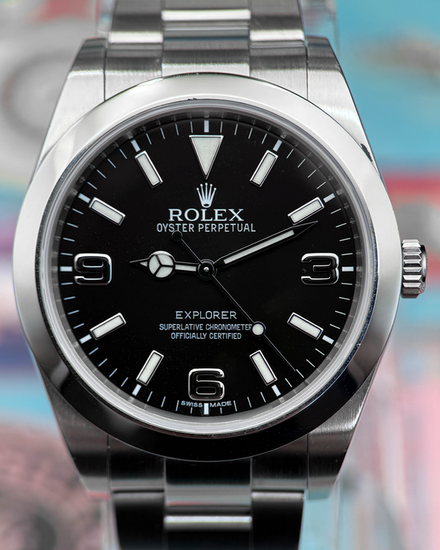 No Reserve - 2011 Rolex Explorer 39MM Black Dial Oyster Bracelet (214270)