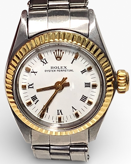 Rolex Oyster Perpetual 24MM White "Buckley" Dial Oyster Bracelet (6618)