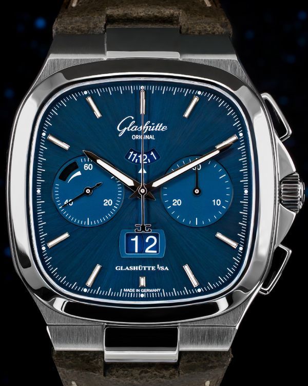2023 Glashütte Original Seventies Panorama Chronograph 40MM Blue Dial Leather Strap (1-37-02-08-02-62)