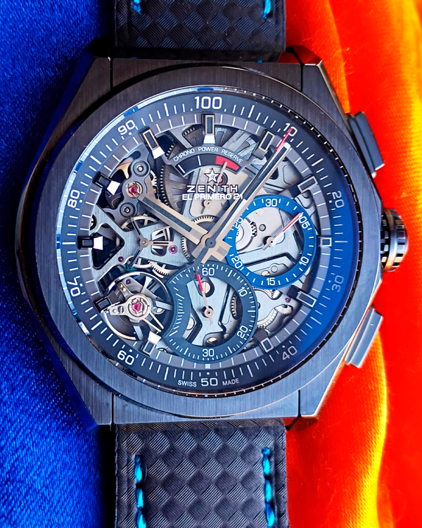 2021 Zenith Defy El Primero 21 44MM Skeleton Dial Aftermarket Leather Strap (49.9000.9004/78.R582)