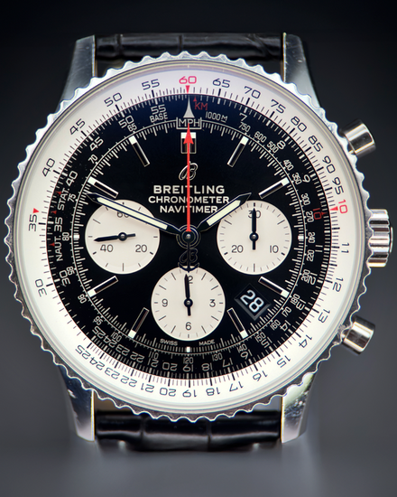 2021 Breitling Navitimer B01 Chronograph 43MM Black Dial Leather Strap (AB0121211B1X2)