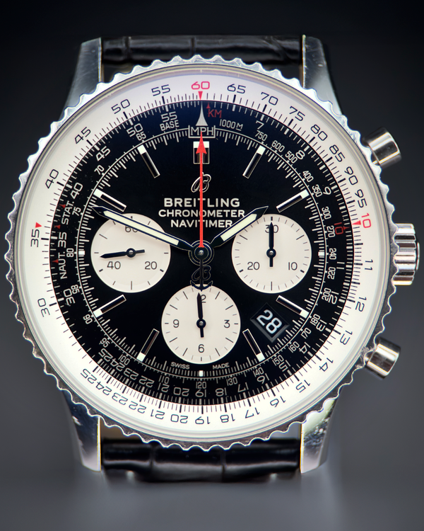 2021 Breitling Navitimer B01 Chronograph 43MM Black Dial Leather Strap (AB0121211B1X2)