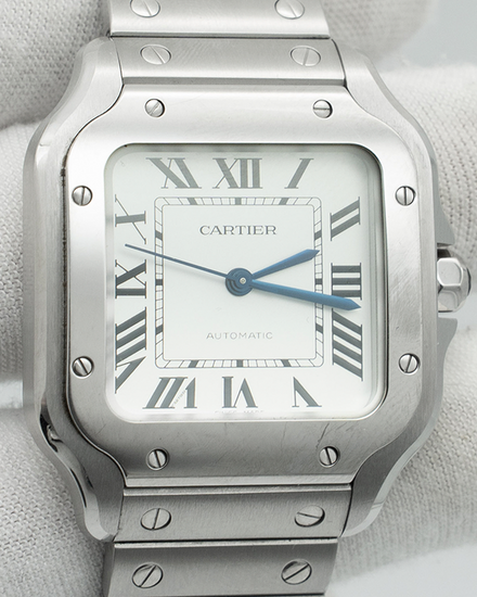 Cartier Santos De Cartier 35.1MM Silver Dial Steel Bracelet (WSSA0029)