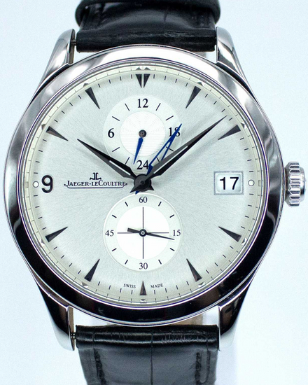 2013 Jaeger-LeCoultre Master Hometime 40MM Silver Dial Leather Strap (Q1628430)