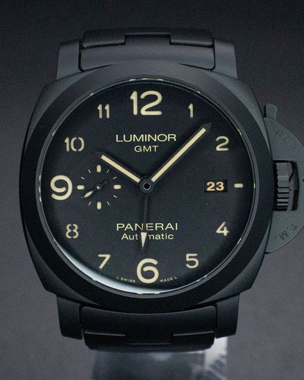 2019 Panerai Luminor 1950 3 Days GMT 44MM Black Dial Ceramic Bracelet (PAM01438)