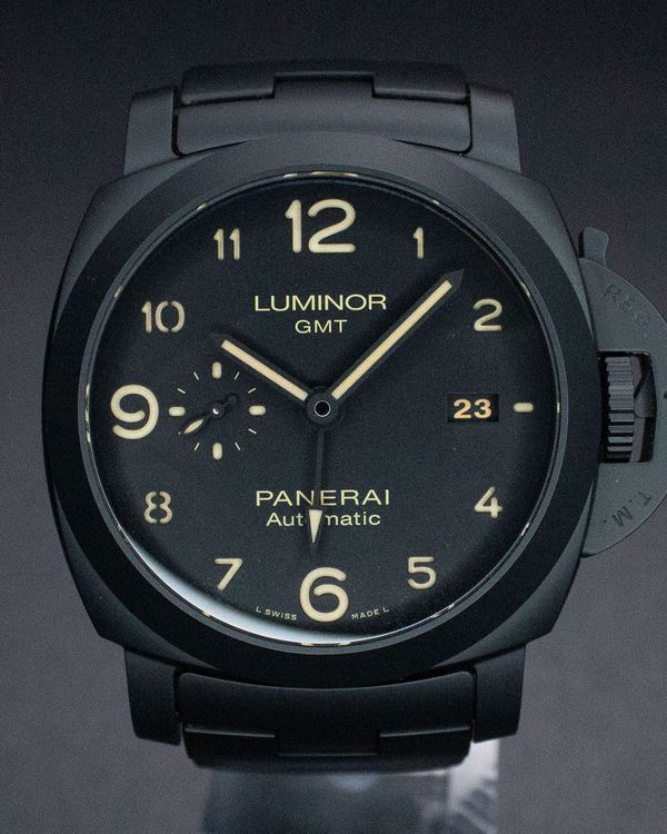 2019 Panerai Luminor 1950 3 Days GMT 44MM Black Dial Ceramic Bracelet (PAM01438)