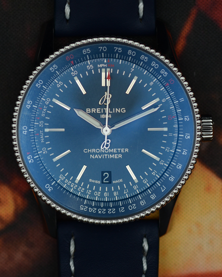 No Reserve - 2023 Breitling Navitimer 41MM Blue Dial Leather Strap (A17326)