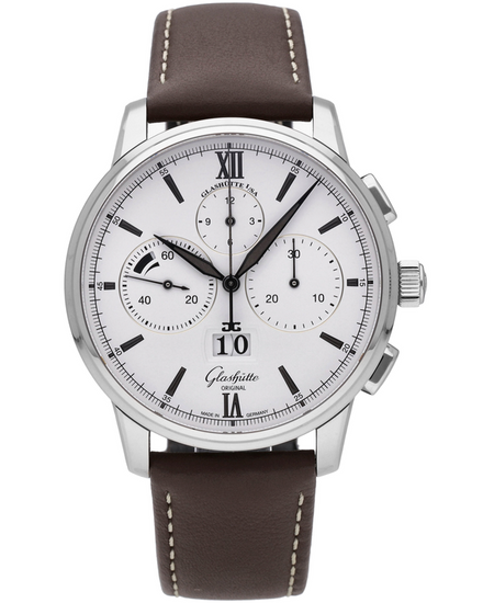 Glashütte Original Senator Panorama Date 42MM White Dial Leather Strap (1-37-01-05-02-07)