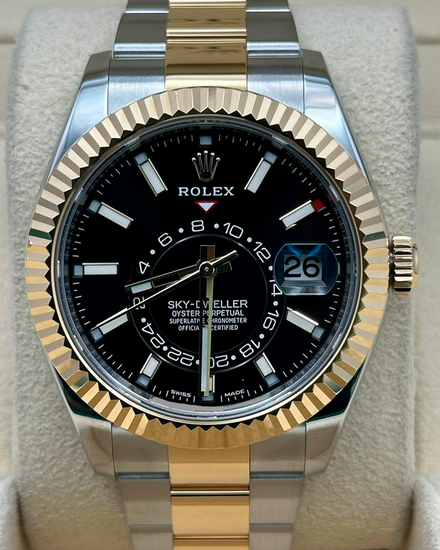 2021 Rolex Sky-Dweller 42MM Black Dial Two-Tone Oyster Bracelet (326933)