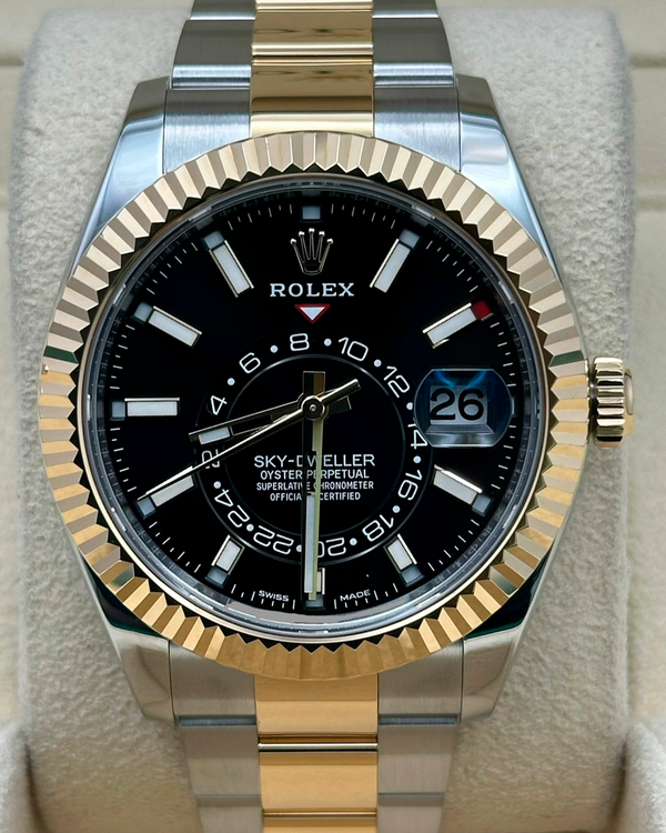 2021 Rolex Sky-Dweller 42MM Black Dial Two-Tone Oyster Bracelet (326933)