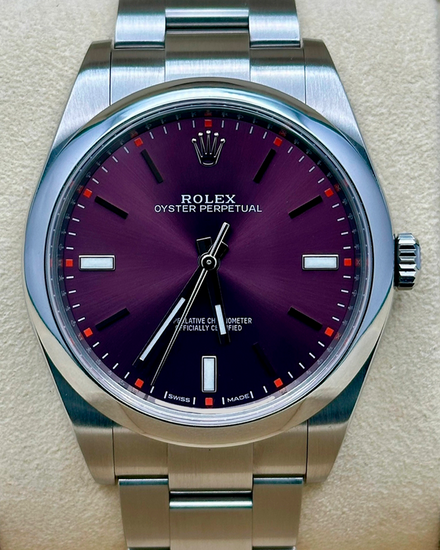 2019 Rolex Oyster Perpetual 39MM Grape Dial Oyster Bracelet (114300)