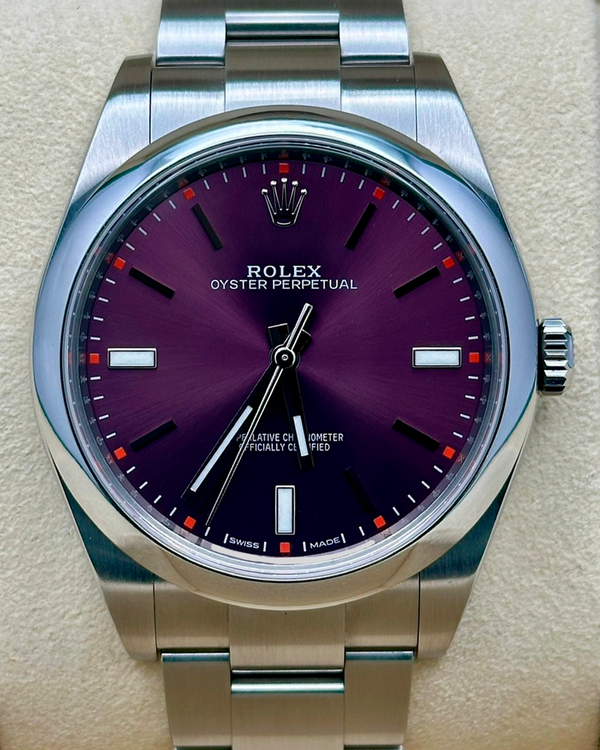 2019 Rolex Oyster Perpetual 39MM Grape Dial Oyster Bracelet (114300)