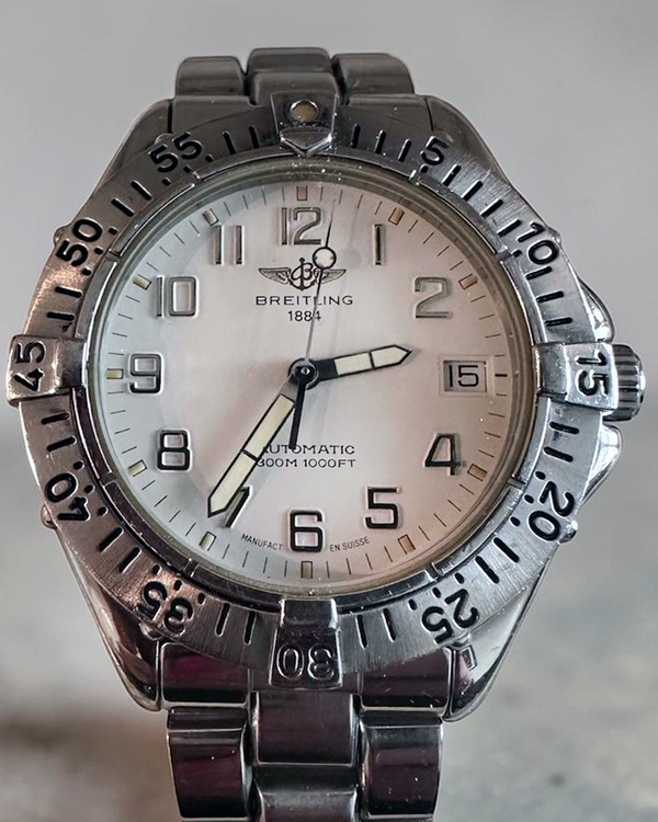 1995 Breitling Colt 38MM White Dial Steel Bracelet (A17035)