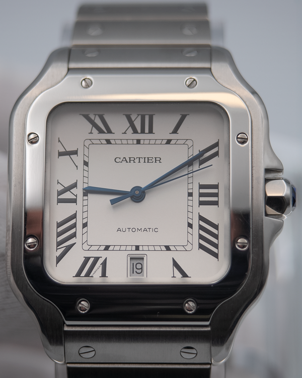 2018 Cartier Santos De Cartier 39.8MM Silver Dial Steel Bracelet (WSSA0009)