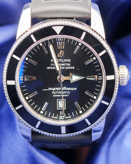 No Reserve - 2011 Breitling Superocean Heritage S.E. 46MM Black Dial Rubber Strap (A17320)
