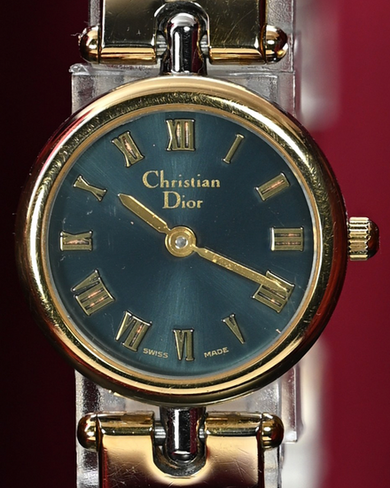 No Reserve - Dior Vintage 21MM Quartz Blue Dial Steel Bracelet (3025)