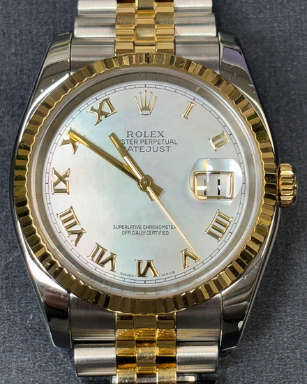 2006 Rolex Datejust 36MM Mother of Pearl Dial Two-Tone Jubilee Bracelet (116233)